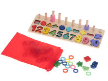 Ikonka Art.KX6209 Montessori puidust numbrite sorteerija 3in1 13x36cm