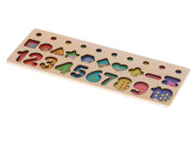 Ikonka Art.KX6209 Montessori puidust numbrite sorteerija 3in1 13x36cm