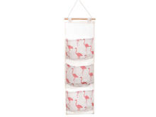 Ikonka Art.KX7970_1 Hanging toy organiser pink flamingo