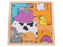 Ikonka Art.KX5313_1 Puidust mosaiikpuzzle vaste kujundeid loomad