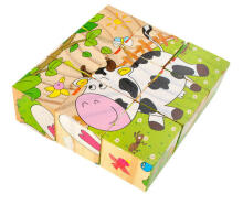 Ikonka Art.KX7878 Hariduslike puuklotside Farm puzzle 9el.