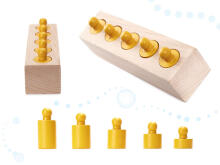 Ikonka Art.KX6290 Montessori puidust silindri kaalud värvilised