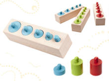 Ikonka Art.KX6290 Montessori puidust silindri kaalud värvilised