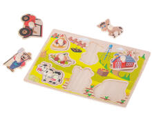 Ikonka Art.KX5366 Puidust mosaiikpuzzle talutraktor lehm