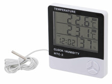 Ikonka Art.KX5764 Hygrometer Thermometer Humidity Clock HTC-2