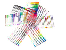 Ikonka Art.KX5554 Värvilised glitter-geelipliiatsid 140 tk komplektis.