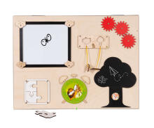 Bebe Basic Montessori Art.KX4628 Puidust sensoorne manipulatsioonilaud kahepoolne naturaalne