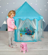 Bērnu telts ar aizkariem, zila