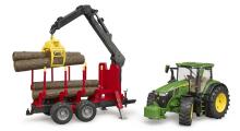 BRUDER Art.03154 traktor John Deere 7R 350 metsahaagise ja 4 palgiga