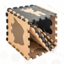 Ikonka Art.KX5209 Putu puzles paklājiņš bērniem 9el. bēšs-brūns-melns 85cm x 85cm x 1cm