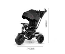 Bebe Basic Premium Air 6 in1  Art.150416 Black Laste kolmerattaline käepideme ja katusega