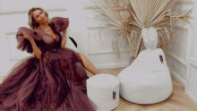 Qubo™ Baby Rabbit Wheat FLUFFY FIT beanbag