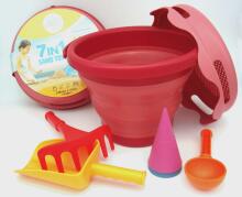 COMPACTOYS Mängukomplekt ämber liivakasti tarvikutega 7 in 1, punane