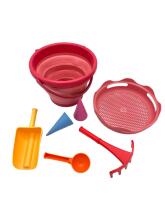 COMPACTOYS Mängukomplekt ämber liivakasti tarvikutega 7 in 1, punane