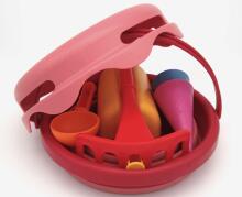 COMPACTOYS Mängukomplekt ämber liivakasti tarvikutega 7 in 1, punane