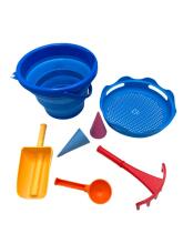 COMPACTOYS Mängukomplekt ämber liivakasti tarvikutega 7 in 1, sinine