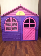 3toysm Art.201 Children's playhouse with curtain rods and curtains pink-purple Домик для детей