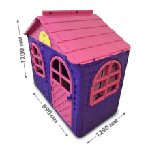 3toysm Art.201 Children's playhouse with curtain rods and curtains pink-purple Maja lastele