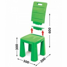 3toysm Art.4692 Plastic chair green kõrge tool