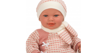 Arias Baby Doll Art.AR65349 Roosates riietes beebinukk, 45cm