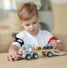 PolarB Truck Art.25561  Puidust haagis autodega, treilerauto