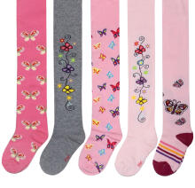 Weri Spezials Bērnu Zeķubikses Colorful Butterflies Dark Pink ART.WERI-1450 Augstas kvalitātes bērnu kokvilnas Zeķubikses meitenēm