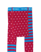 Weri Spezials Children's Tights  Dots and Stripes Dark Pink ART.SW-0300 High quality children's cotton tights for gilrs