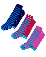 Weri Spezials Children's Tights  Dots and Stripes Dark Pink ART.SW-0300 High quality children's cotton tights for gilrs