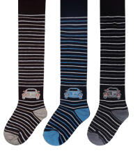 Weri Spezials Bērnu Zeķubikses Cars and Stripes Navy ART.WERI-2173 Augstas kvalitātes bērnu kokvilnas Zeķubikses zēniem
