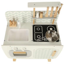 Ikonka Wooden Kitchen MDF Lulilo Retro Art.KX4635 Laste puidust köök koos tarvikutega