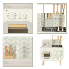 Ikonka Wooden Kitchen MDF Lulilo Retro Art.KX4635 Laste puidust köök koos tarvikutega