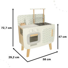 Ikonka Wooden Kitchen MDF Lulilo Retro Art.KX4635 Laste puidust köök koos tarvikutega