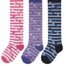Weri Spezials Bērnu Zeķubikses Hearts and Stripes Lilac ART.SW-0377 Augstas kvalitātes bērnu kokvilnas Zeķubikses meitenēm