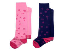Weri Spezials Bērnu Zeķubikses Hearts and Swirls Light and Dark Pink ART.WERI-4823 Augstas kvalitātes bērnu kokvilnas Zeķubikses meitenēm