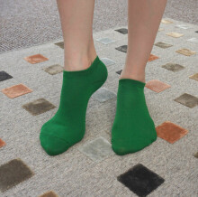 Weri Spezials Children's Sneaker Socks Monochrome Club Green ART.SW-2249 Pack of three high quality children's cotton sneaker socks