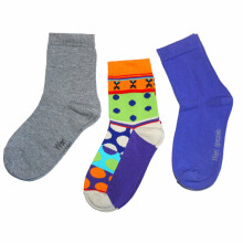 Weri Spezials Children's Socks Colorful Dots Lilac ART.WERI-2958 Pack of three high quality children's cotton socks