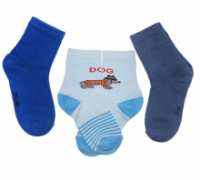 Weri Spezials Children's Socks Dachshund Light Blue ART.WERI-1296 Pack of three high quality children's cotton socks