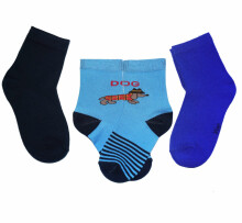 Weri Spezials Children's Socks Dachshund Medium Blue ART.WERI-2039 Pack of three high quality children's cotton socks