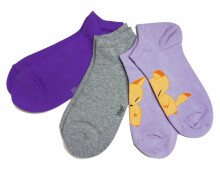 Weri Spezials Children's Sneaker Socks Fox Lilac ART.WERI-5516 Pack of three high quality children's cotton sneaker socks