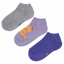 Weri Spezials Children's Sneaker Socks Fox Lilac ART.WERI-5516 Pack of three high quality children's cotton sneaker socks