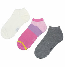 Weri Spezials Children's Sneaker Socks Modern Stripes Dark Pink ART.WERI-5013 Pack of three high quality children's cotton sneaker socks