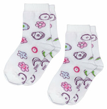 Weri Spezials Children's Socks Cheerfulness White ART.WERI-2882 Pack of two high quality children's cotton socks