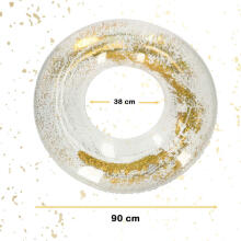 Ikonka Art.KX4933 Ujumine täispuhutav ratas glitter XXL galaktika 90cm