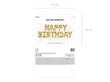Ikonka Art.KX4574 Foolium õhupallid sünnipäevakaunistus Happy Birthday kuld 340cm x 35cm