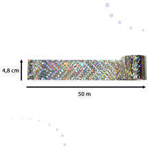 Ikonka Art.KX4499_1 Lindude tõrjeks helkurlint 4.8cm x 50m 1 tükk