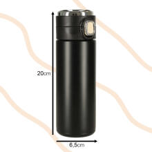 Ikonka Art.KX4407 Termokruus koos suukorviga LED termos 420ml must