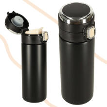 Ikonka Art.KX4407 Termokruus koos suukorviga LED termos 420ml must