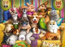 Ikonka Art.KX4370 CASTORLAND Puzzle 70 tk Mängulised lemmikloomad - Naljakad loomad 5+