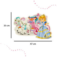 Ikonka Art.KX4368 CASTORLAND Puzzle 12 tk Printsessi vanker - Printsess ja vanker 3+