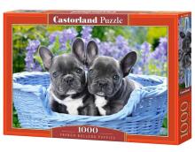 Ikonka Art.KX4365 CASTORLAND Puzzle 1000 elementi Prantsuse buldogi kutsikad - Prantsuse buldogid 68x47cm